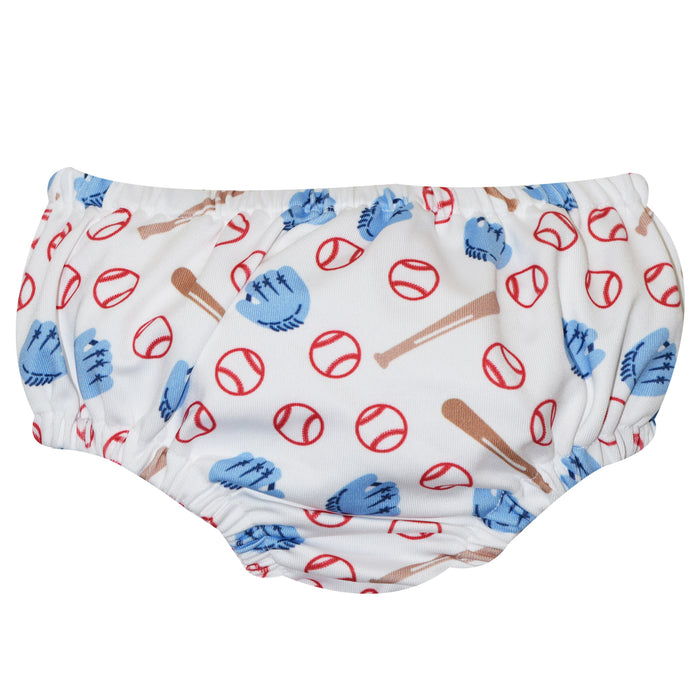 Baseball Print Sublimated Boys Diaper Cover