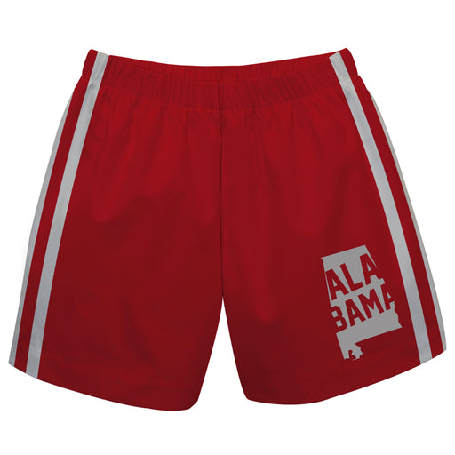 Alabama Red Short With Gray Side Stripes