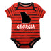 Georgia Stripe Red and Black Boys Onesie Short Sleeve