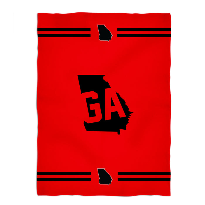 Georgia Stripes Red Fleece Blanket