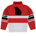 Georgia Logo Stripes Red Long Sleeve Quarter Zip Sweatshirt - Vive La Fête - Online Apparel Store