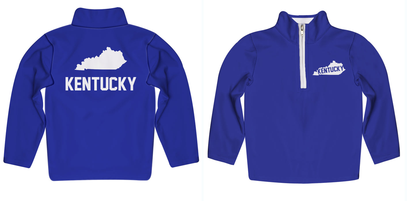 Kentucky Blue Fleece Long Sleeve Quarter Zip Pull Over - Vive La Fête - Online Apparel Store