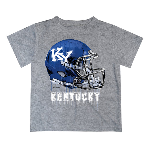 Kentucky Original Dripping Football Helmet Heather Gray T-Shirt by Vive La Fete