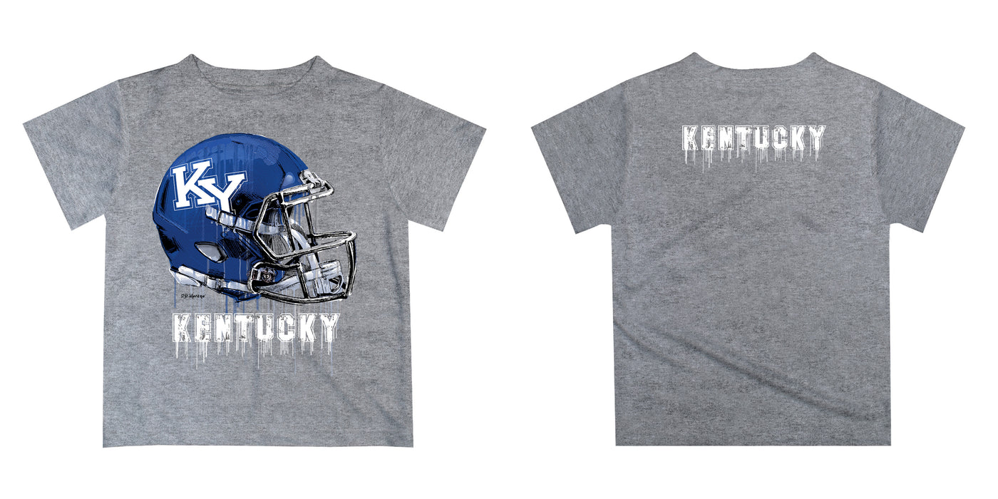 Kentucky Original Dripping Football Helmet Heather Gray T-Shirt by Vive La Fete - Vive La Fête - Online Apparel Store