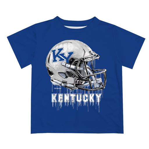 Kentucky Original Dripping Football Helmet Royal T-Shirt by Vive La Fete