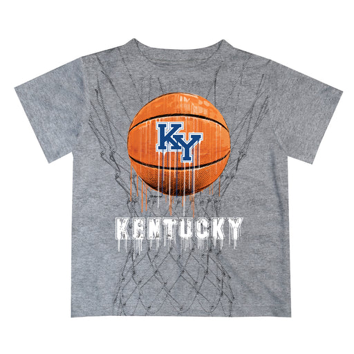 Kentucky Original Dripping Basketball Heather Gray T-Shirt by Vive La Fete