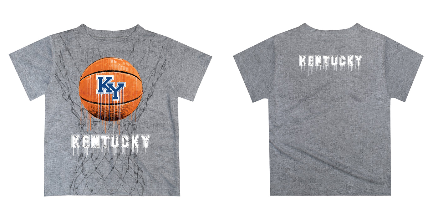 Kentucky Original Dripping Basketball Heather Gray T-Shirt by Vive La Fete - Vive La Fête - Online Apparel Store