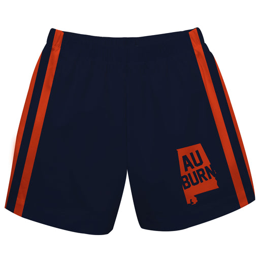 Auburn Blue Short With Orange Side Stripes