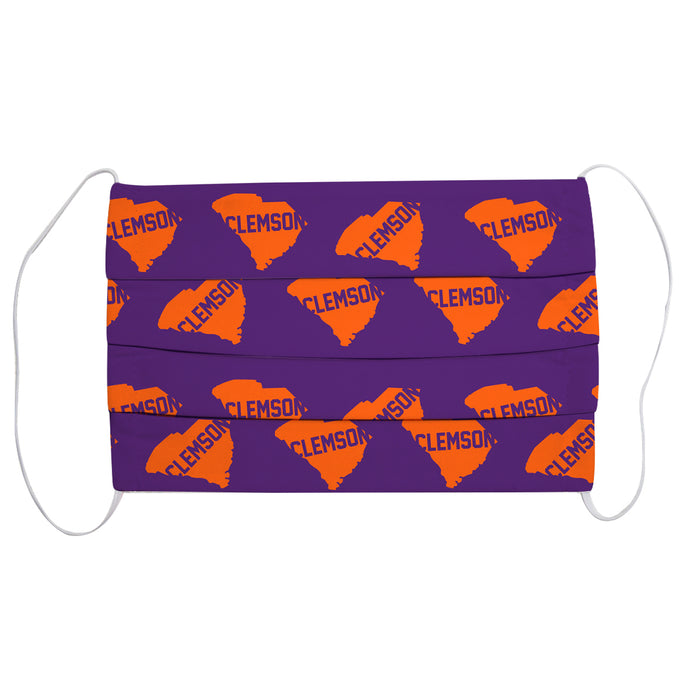 Clemson Map All Over Print Purple Dust Mask