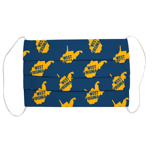 West Virginia Map All Over Print Navy Dust Mask