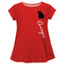 Georgia Red Solid Short Sleeve Girls Laurie Top - Vive La Fête - Online Apparel Store