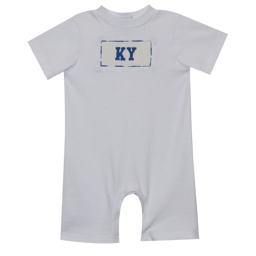 Kentucky Smocked Knit White Tee Shirt Longall Short Sleeve
