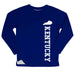Kentucky Logo Blue Long Sleeve Fleece Sweatshirt Side Vents - Vive La Fête - Online Apparel Store
