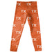 Texas All Over Logo Orange Leggings - Vive La Fête - Online Apparel Store
