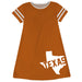 Texas Big Logo Orange Stripes Short Sleeve A Line Dress - Vive La Fête - Online Apparel Store