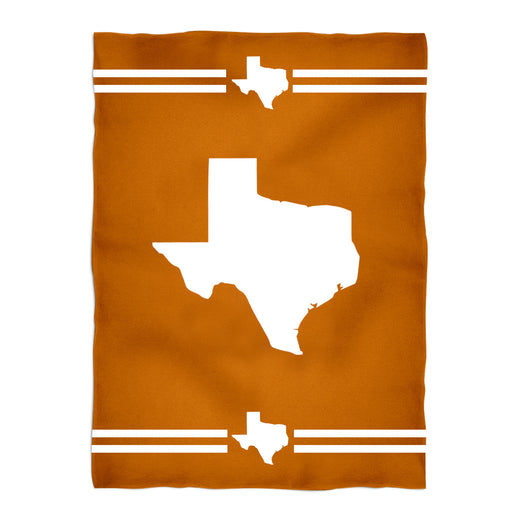 Texas Map Stripes Orange Fleece Blanket - Vive La Fête - Online Apparel Store