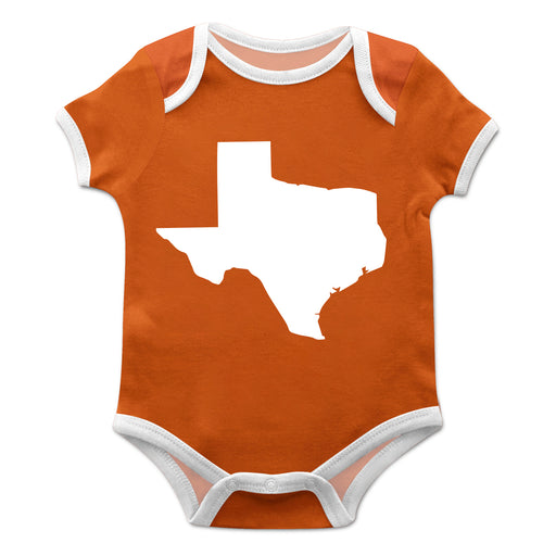 Texas Map Orange Solid Short Sleeve Onesie - Vive La Fête - Online Apparel Store