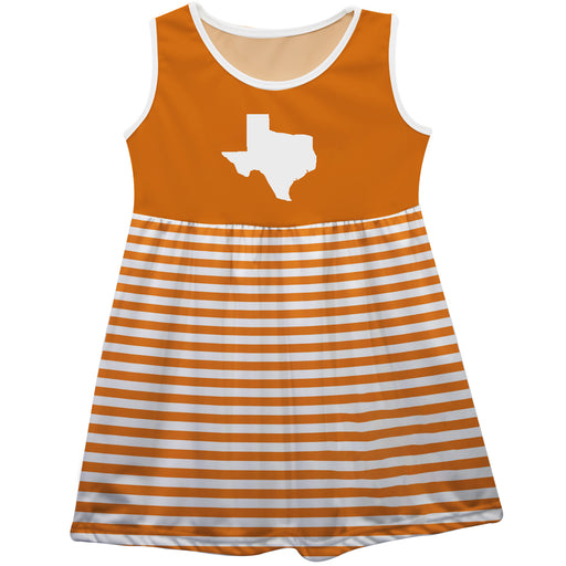 Texas Map Logo Orange And White Stripes Tank Dress - Vive La Fête - Online Apparel Store