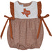 Texas Map Embroidered Orange Check Girls Bubble