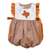 Texas Embroidery Rust Gingham Girls Bubble