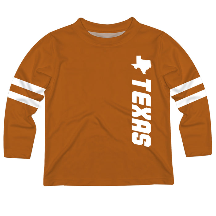 Texas Stripes Orange Long Sleeve Tee Shirt - Vive La Fête - Online Apparel Store