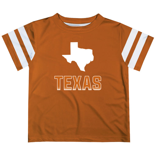Texas Stripes Orange Short Sleeve Tee Shirt - Vive La Fête - Online Apparel Store