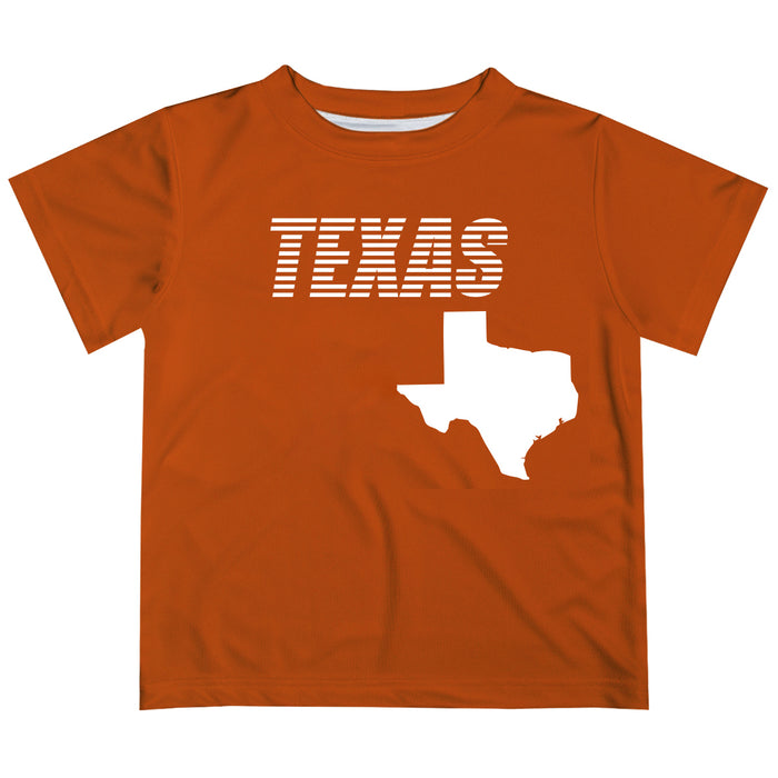 Texas Solid Stripped Logo Orange Short Sleeve Tee Shirt - Vive La Fête - Online Apparel Store