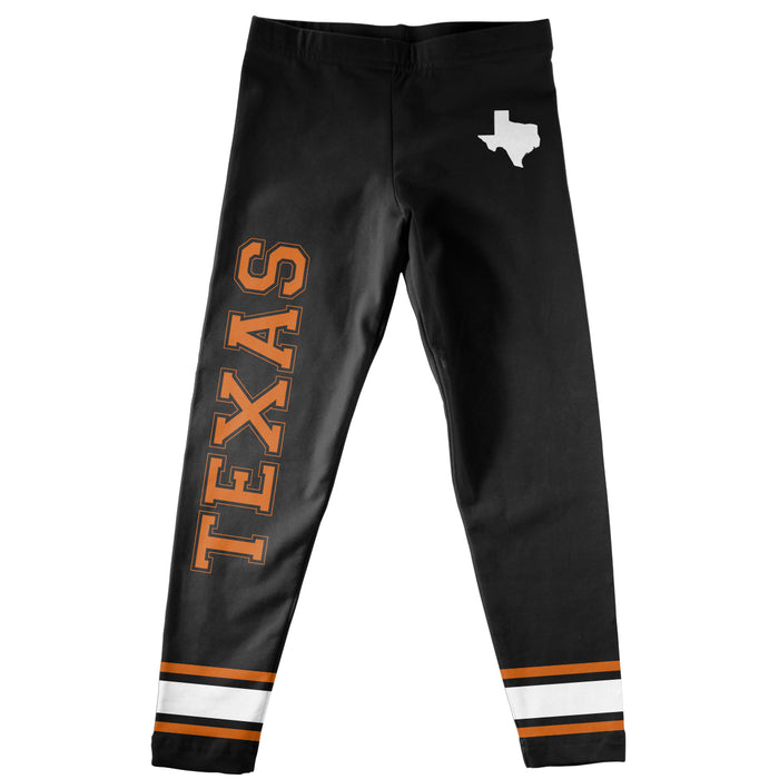 Texas Verbiage And Logo Black Stripes Leggings - Vive La Fête - Online Apparel Store