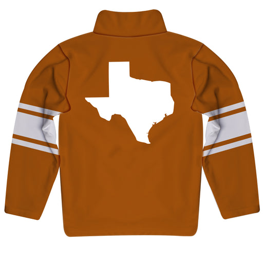 Texas Stripes Orange Long Sleeve Quarter Zip Sweatshirt - Vive La Fête - Online Apparel Store