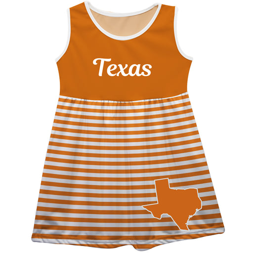 Texas Big Logo Orange And White Stripes Tank Dress - Vive La Fête - Online Apparel Store
