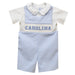 North Carolina Smocked Light Blue Gingham Jon Jon and Short Sleeve Shirt