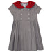 Gray Corduroy Double Breasted Dress Short Sleeve