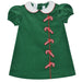 Candy Canes Applique Kelly Green Corduroy A Line Dress SS