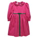 Hot Pink Corduroy Long Sleeve Pleated Dress
