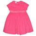 Hot Pink Corduroy Basic Girls Dress Short Sleeve