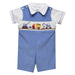 Constructions Truck Smocked Periwinkle Corduroy Boys Shortall and Short Sleeve Shirt - Vive La Fête - Online Apparel Store