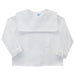 White Pique Square Collar Shirt Long Sleeve