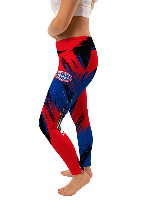 NHRA Officially Licensed by Vive La Fete Abstract Brushed Red Black Blue Youth Leggings - Vive La Fête - Online Apparel Store
