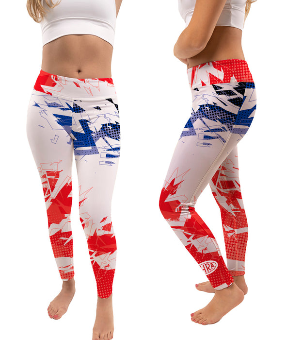 NHRA Officially Licensed by Vive La Fete Abstract Gradient White Red Blue Youth Leggings - Vive La Fête - Online Apparel Store