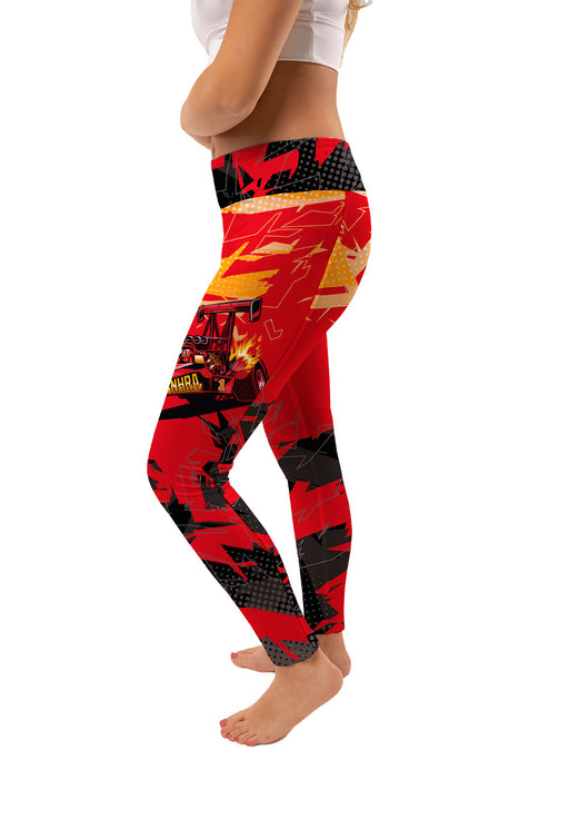 NHRA Officially Licensed by Vive La Fete Abstract Red Black Yellow Youth Leggings - Vive La Fête - Online Apparel Store