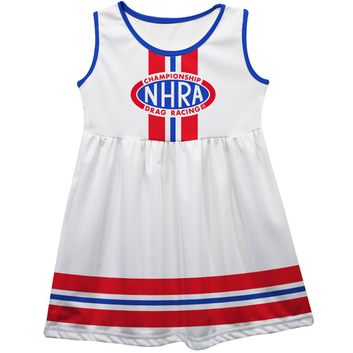 NHRA Officially Licensed by Vive La Fete Pits Stripe White Tank Dress
