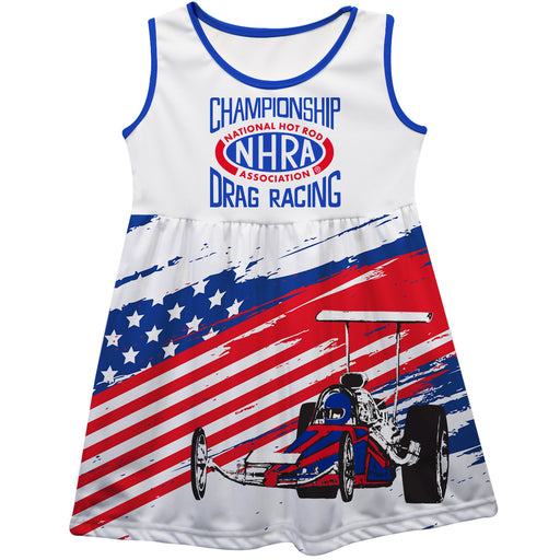 NHRA Officially Licensed by Vive La Fete Americana Dragster White Tank Dress