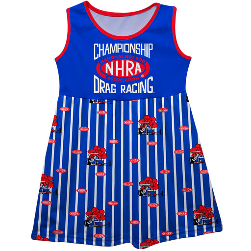 NHRA Officially Licensed by Vive La Fete Repeat Print Blue Tank Dress