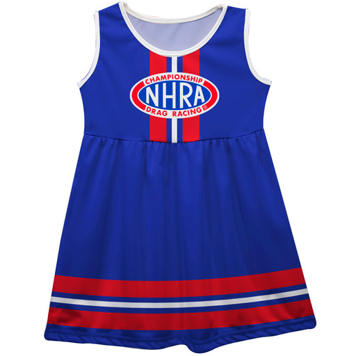 NHRA Officially Licensed by Vive La Fete Pits Stripe Blue Tank Dress