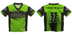 NHRA Officially Licensed by Vive La Fete Halftones Green & Black Football Jersey - Vive La Fête - Online Apparel Store