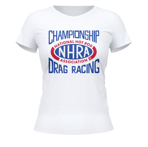 NHRA Officially Licensed by Vive La Fete Championship Drag Racing White Women T-Shirt