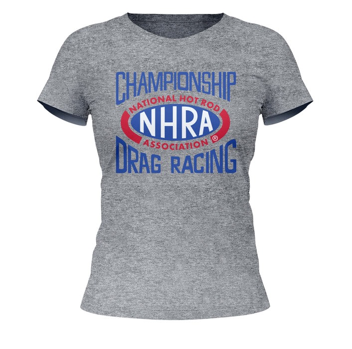 NHRA Officially Licensed by Vive La Fete Championship Drag Racing Grey Heather Women T-Shirt