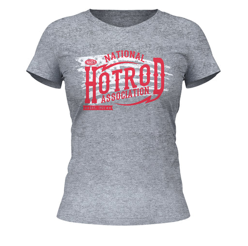 NHRA Officially Licensed by Vive La Fete National Hotrod Association Grey Heather Women T-Shirt