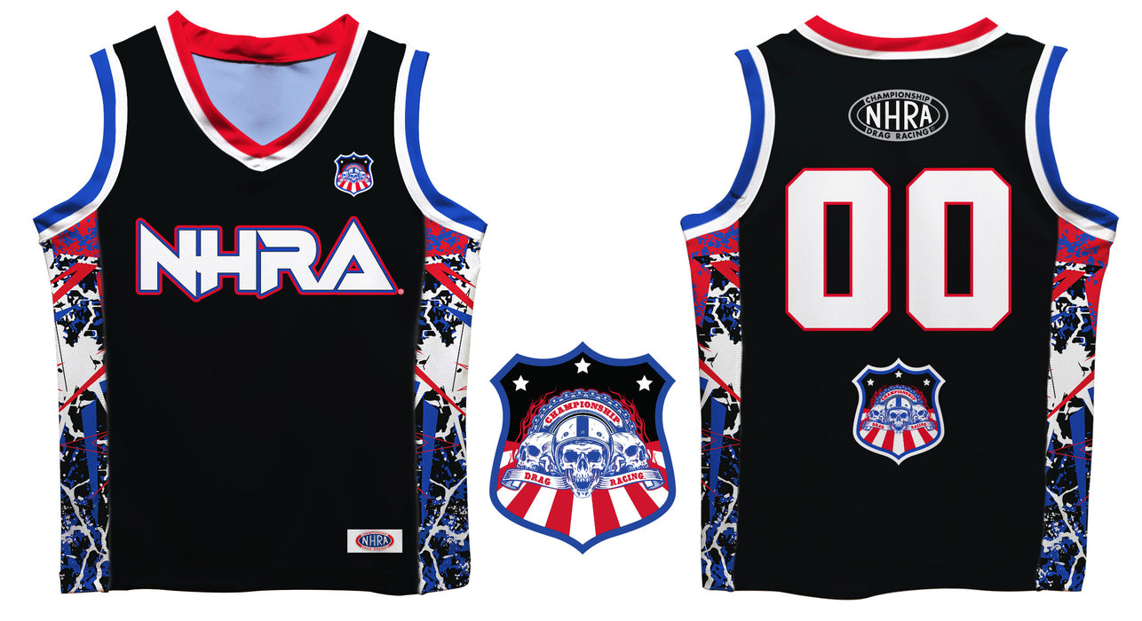 NHRA Officially Licensed by Vive La Fete Abstract Black Men Basketball Jersey - Vive La Fête - Online Apparel Store