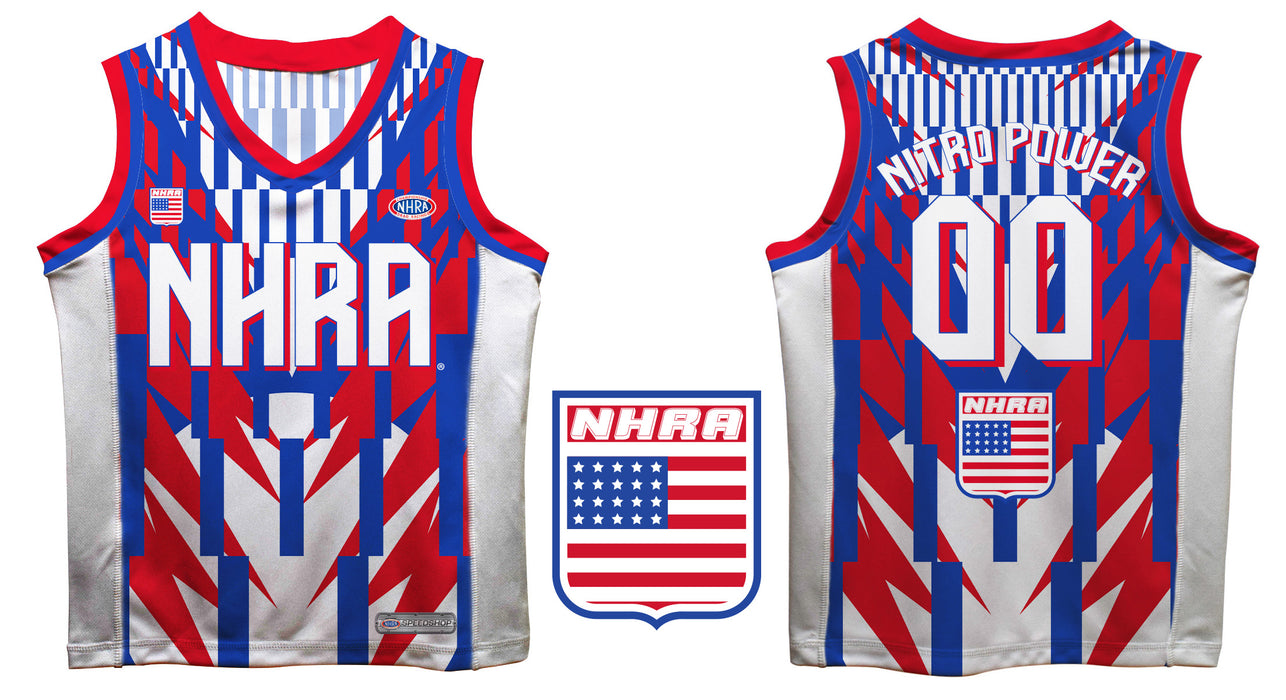 NHRA Officially Licensed by Vive La Fete Geometric USA Men Basketball Jersey - Vive La Fête - Online Apparel Store